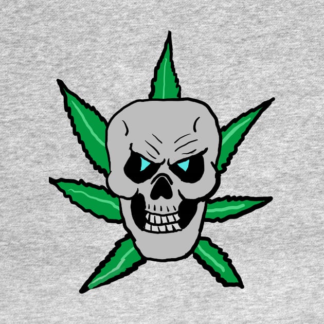 Skull and marijuana leaves by Eric03091978